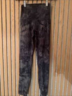 Lulu Lemon High-Waist Tie-Dye Leggings - Black/Grey